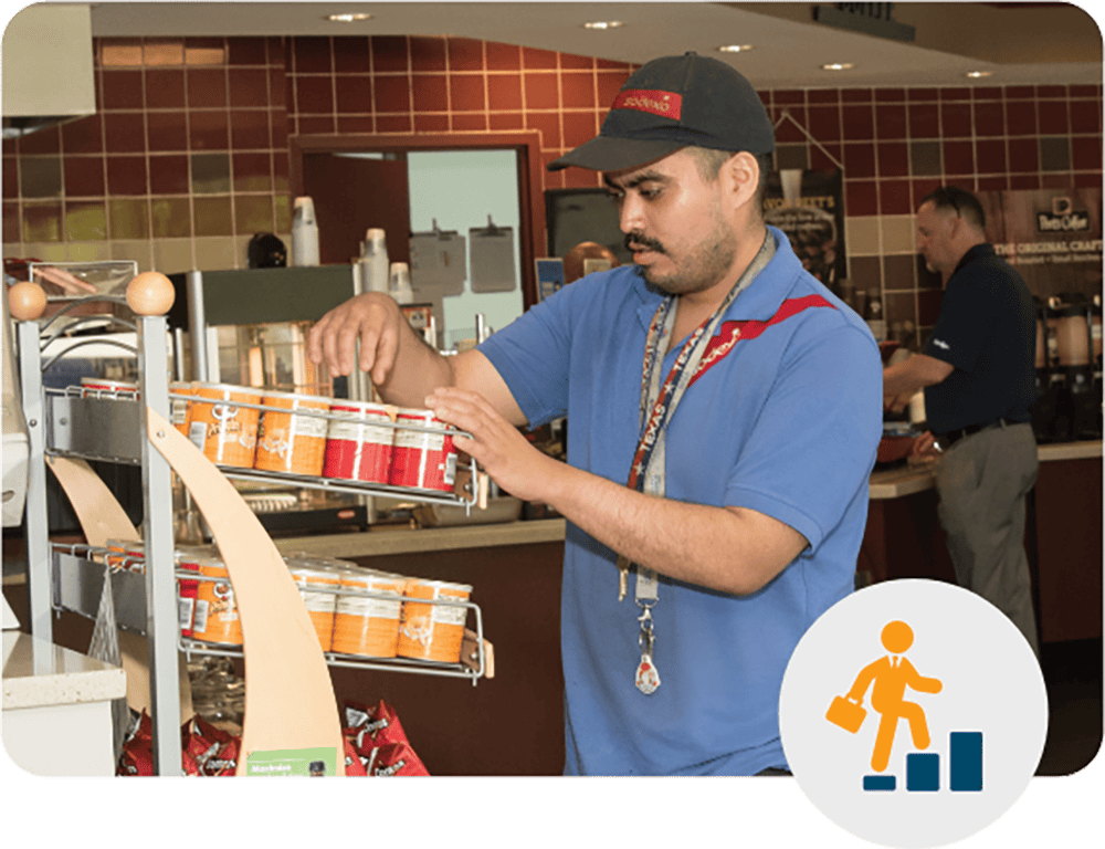 man working in convenient store
