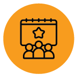 people in front of a calendar