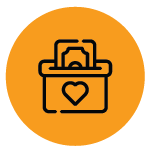 donation box with money going in