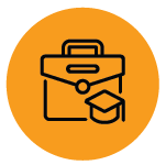 a briefcase and graduation hat